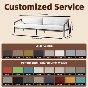 Divano Moderno e Resistente per Esterni con Telaio in Lega di Alluminio, Tessuto Impermeabile, Schiuma ad Asciugatura Rapida per Ville, Terrazze sul Tetto, Ristoranti, Caffè - Product Image 2