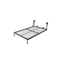 Lit escamotable en acier gain de place 140x200cm avec kit de quincaillerie murale et bureau intégré, design moderne pour hôtels et petits appartements
