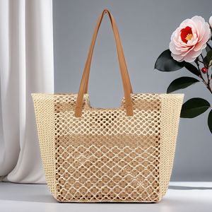 Sac de plage tissé tendance 2026, grand sac à bandoulière pour femme, sac décontracté tissé avec deux sangles - Product Image 1