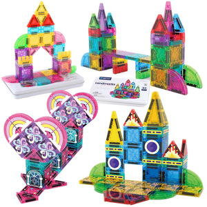 42 pièces de blocs de construction magnétiques en plastique ABS miniatures pour enfants, boîte en fer portable, jouets éducatifs STEM, ensemble de construction de voyage - Product Image 5