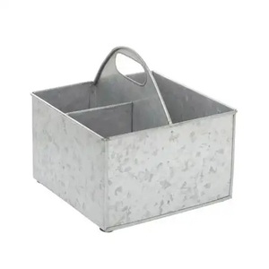 Galvanized Metal <b>Kitchen</b> Utensil <b>Caddy</b> Metal Utensil Holder With Wooden Handle Metal Storage Holders - Product Image 5
