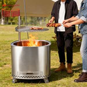 Smokeless Firepit 19 Inch <strong>Fire</strong> <strong>Pit</strong> for <strong>Camping</strong> with Patented Technology Secondary Combustion for Outside with Steel Grill Rack - Product Image 1