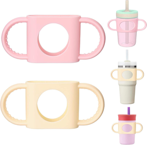 Poignées de biberon étroites en silicone 100 % alimentaire, poignées amovibles personnalisées à prise facile pour la transition du biberon au gobelet. - Product Image 6