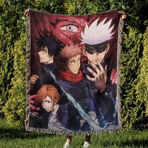 Tapiz de Anime Moderno y Ecológico Personalizado, Diseño de <span class=keywords><strong>Berserk</strong></span>, Tejido Jacquard de Poliéster, Manta de Estilo Japonés para las Cuatro Estaciones, Cubre Sofá - Product Image 3