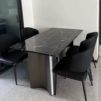Table à manger contemporaine de nouvelle génération, modèle haut de gamme, pour la maison, le restaurant, l'appartement, avec plateau en marbre