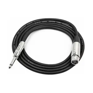Câble de microphone audio stéréo en pvc, 1/4 ''trs m 6.35mm, 3 broches xlr femelle mâle à 6.35 ts mono jack 1/4
