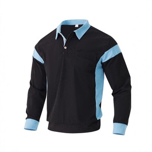 <span class=keywords><strong>Polo</strong></span> da <span class=keywords><strong>uomo</strong></span> a maniche lunghe in velluto a coste color block monopetto casual Autunno/Inverno 2026 - Product Image 4