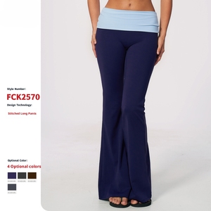 <span class=keywords><strong>Weila</strong></span> Yoga-Hose für Damen, Kontrastfarbe, Nude-Feel, Hüfthebende Sport-Weithose, Pilates-Trainings-Yoga-Hose - Product Image 1