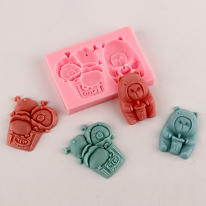 Bear Series Silicone Mold For Cake Chocolate Keychain Refrigerator Magnet DIY Craft Animal Shape - Product Image 3