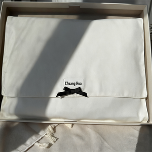 CH Custom Label Logo High Quality Cotton Envelope Dust Clothing Packaging Bag Jewelry Gift Pouch with <b>Hook</b> and Loop Strips - Product Image 1
