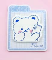 Fournitures de bureau et scolaires STX, blocs-notes mignons et kawaii en forme d'ours, papeterie esthétique, notes autocollantes en forme d'ours blanc