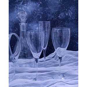 6-Person Crystal <b>Beverage</b> <b>Serving</b> <b>Set</b> with Jug and Bottle - Product Image 3