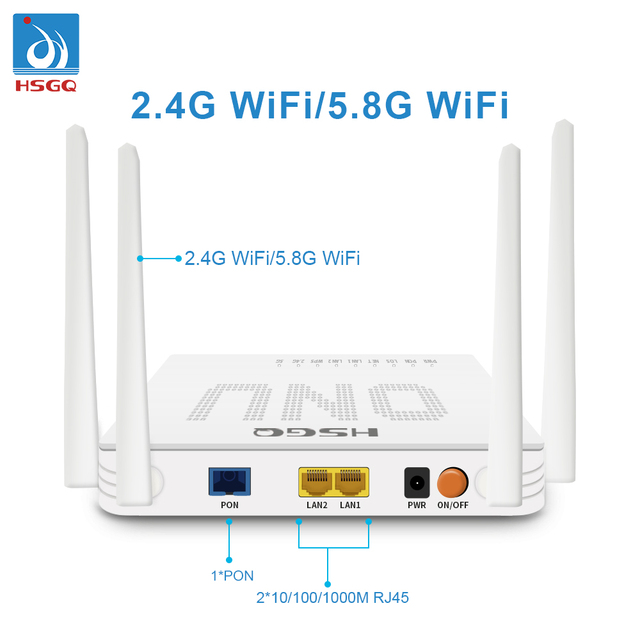 HSGQ-X200DW Onu Ont Epon Gpon Xpon 2ge 2.4g 5g Dual Wifi AC Wifi FTTH FTTX Wifi Onu