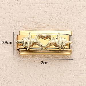 Pour la Galerie de Charms Italiens : Breloques DIY en Acier Inoxydable Plaqué Or PVD 18K pour Enfants, 20*9MM |   Imperméable Hypoallergénique - Product Image 5