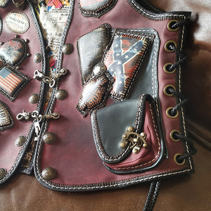 خمر الخامس الجلود سترة السائق الأصلي سترة البانك روك للرجال - Product Image 6