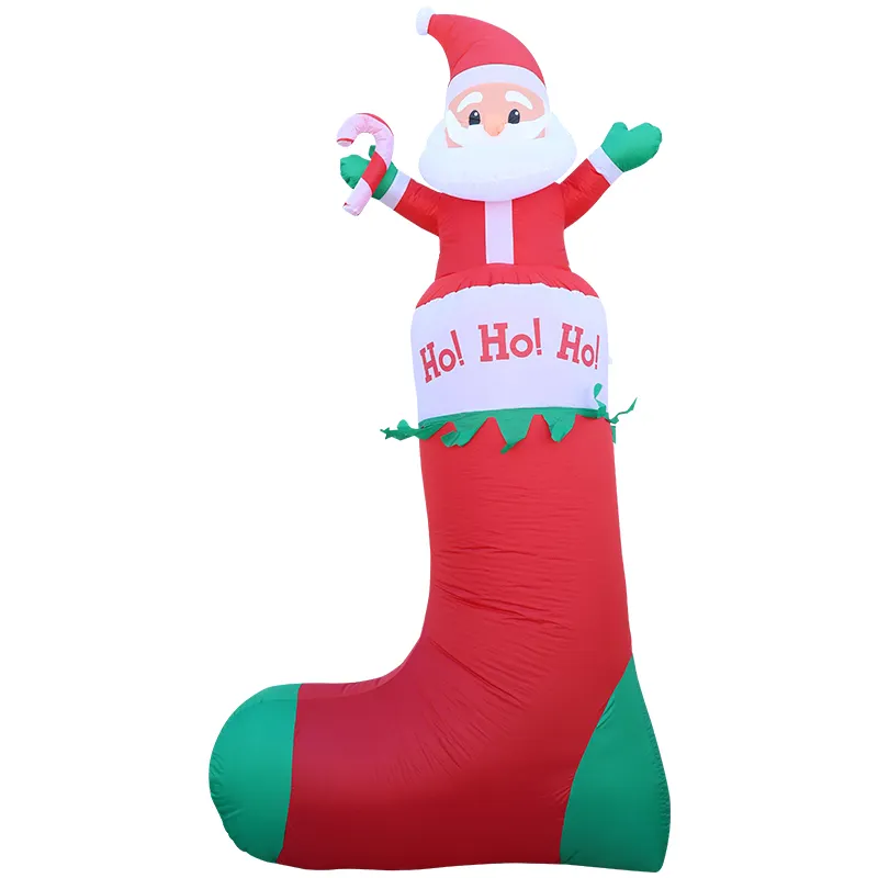 Popular outdoor Christmas Inflatable Mold LED Luminous 3-meter Christmas Socks Courtyard Scene Decoration