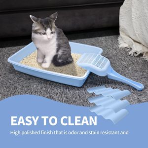 Pawise All-in-One <span class=keywords><strong>Kitty</strong></span> startet Kit thấp nhập cảnh nhỏ Mèo Hộp rác với scooper và thức ăn đôi uống Bát catnip Chuột Bóng đồ chơi - Product Image 6
