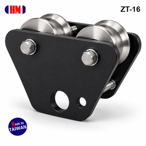 Carro de poleas dobles de alta resistencia para cable de 16 mm (5/8 pulgadas) con rodillos de acero inoxidable, fabricante OEM ODM de Taiwán - Product Image 1