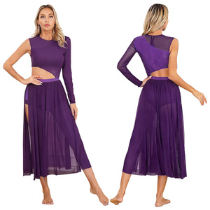 Vestidos de traje de baile lírico moderno para mujer, Ropa de baile para competición de patinaje artístico, clase de baile, puesta en escena - Product Image 2