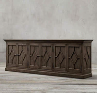 Buffet en bois massif vintage rustique américain personnalisé Rhoohill, 6 portes, meuble de luxe en bois pour salle à manger