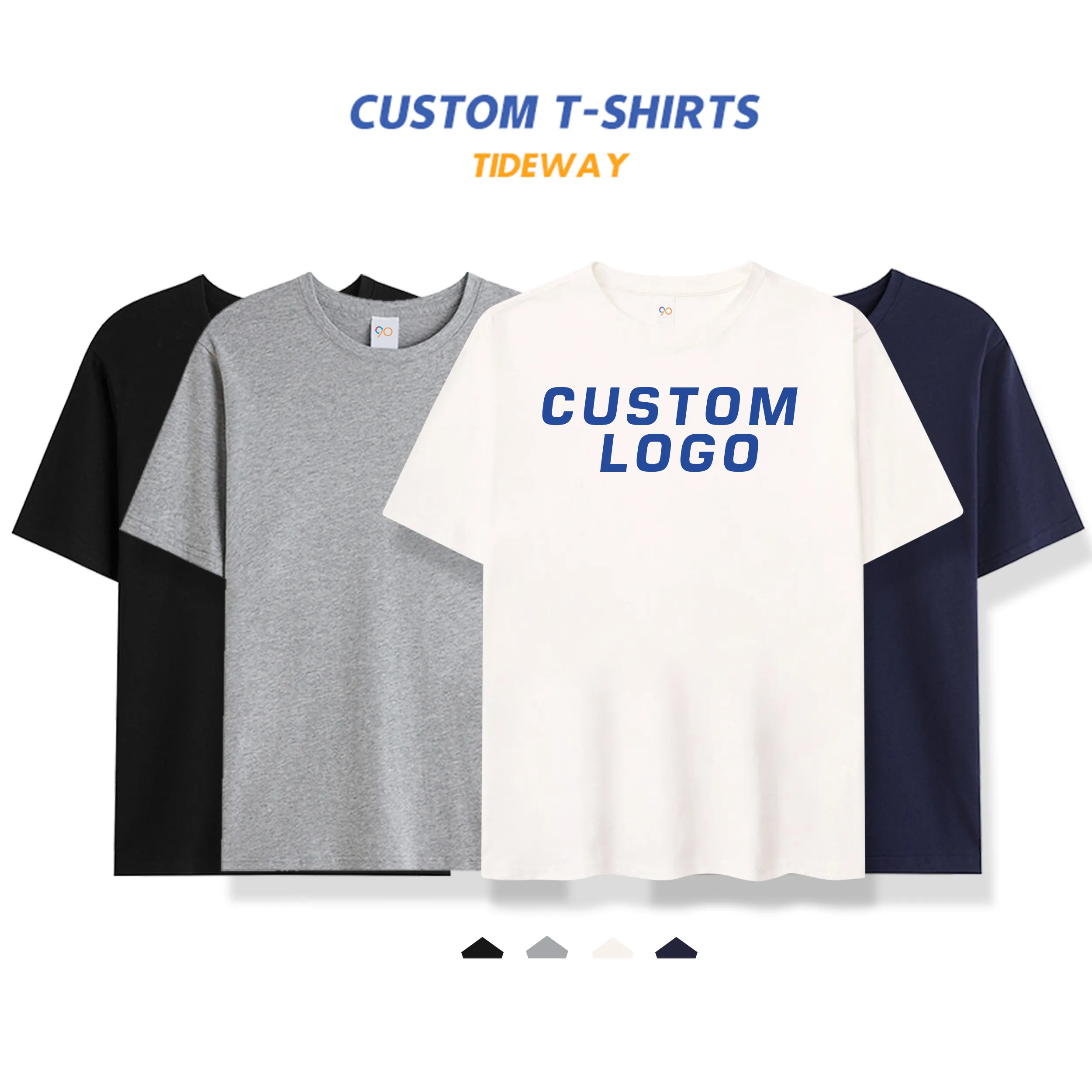Camiseta de algodão para homens, camiseta personalizada de pescoço redondo, alta qualidade, de logotipo para homens, bordada em massa