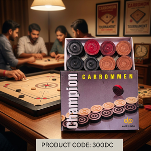 <b>Wooden</b> Carrom Men Chess Set Double Sided Threaded <b>Game</b> Pieces Educational Board <b>Game</b> Custom Printing Portable for 2 Players - Product Image 2