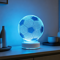 Lampe de nuit en cristal 3D OEM/ODM avec télécommande, contrôle tactile, LED, pour la maison, motif sportif créatif, lumière colorée