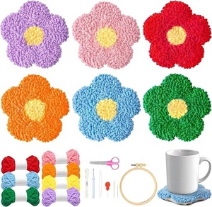 XIXI Kit de broderie au poinçon rond pour débutants, adultes et enfants, motif floral, facile à réaliser, en promotion - Product Image 6