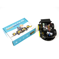 Kit de voiture robot intelligente KUONGSHUN Stem Education R3 avec tutoriel, codage DIY, application BT, 4 roues motrices, kits éducatifs pour Arduino