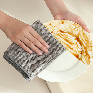 Serviettes de cuisine en microfibre pour la cuisine, la maison, le bureau, serviettes en microfibre jacquard antibactériennes, chiffons de nettoyage pour la vaisselle, 12''x12'', gris - Product Image 5