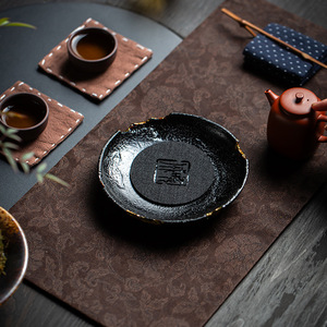 Guanlan Ceramic Teapot Holder Irregular Shape Pot Stand For Kung Fu <b>Tea</b> <b>Set</b> Dry Brewing Table Small <b>Tea</b> Tray - Product Image 2