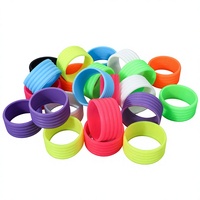 Anneaux de poignée antidérapants en silicone pour raquettes de pickleball, directement de l'usine, côtelés, colorés, haute élasticité, enveloppements de poignée ronds/plats
