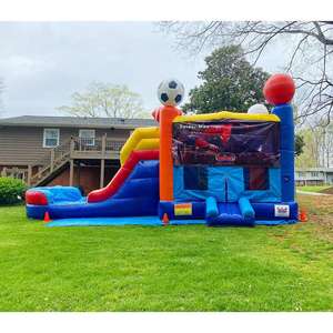 Casa inflable del agua <span class=keywords><strong>de</strong></span> la <span class=keywords><strong>publicidad</strong></span> al aire libre del verano del <span class=keywords><strong>precio</strong></span> al por mayor con los toboganes que saltan la piscina del Castillo - Product Image 6