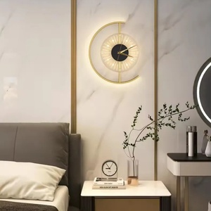 Nordic Bedside <b>Clock</b> Wall Decorative Charging Modern Creative <b>Clock</b> Wall Light for Bedroom Bedside Lights - Product Image 1