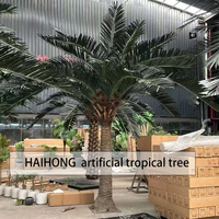 Arbre tropical artificiel personnalisé B1 ignifuge et résistant aux UV, grande fausse palmier/coqueille de coco pour l'aménagement paysager commercial