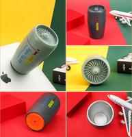 350ml 비 유출 비 가을 스테인레스 스틸 흡입 Aeroengine 모양 컵 사용자 정의 인쇄 커피 우유 마시는 머그잔 텀블러