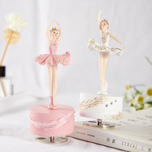Vendita calda decorazioni per la casa regalo per ragazze in resina rosa bianco Ballerina <span class=keywords><strong>carillon</strong></span> all'ingrosso - Product Image 4