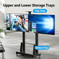 Troli TV Mobile Beroda, untuk TV Konferensi 32-65 inci, Kapasitas 120KG, VESA 600x400mm