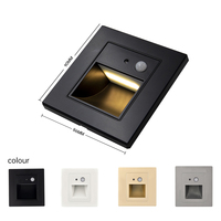 Luz de Escalón AC110V-230V con Sensor de Movimiento Inteligente, LED Cuadrado Regulable, Diseño Moderno para Sala de Estar, Interior/Exterior, 3000K