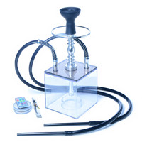 JCQH 2025 Chicha LED en acrylique givré, classique, 2 tuyaux, biodégradable, durable, avec coffret cadeau, promotion à durée limitée, prix abordable