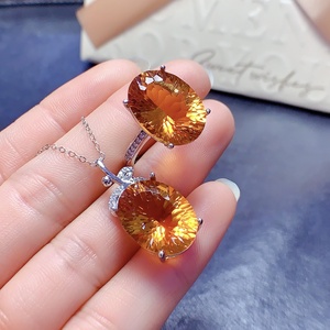 Ensemble de bijoux en argent 925 de haute qualité, nouveau design, coupe spéciale, citrine naturelle, inspiré des contes de fées, cadeau raffiné - Product Image 4