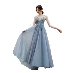 New women's Evening Dress Small Fresh Dreamy Temperament Celebrity Birthday Banquet Wedding Dress