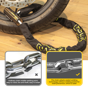 Nuevo Candado de Cadena para Motocicleta y <span class=keywords><strong>Bicicleta</strong></span> de Acero Anti-perforación con Alarma <span class=keywords><strong>Antirrobo</strong></span>, Cadena de 1200 mm, Batería de Litio CR2 - Product Image 5
