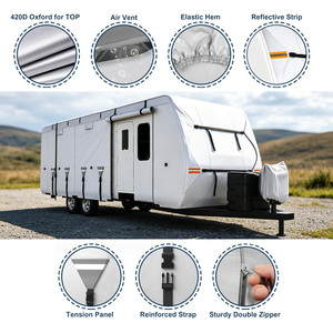 Housse de protection <span class=keywords><strong>pour</strong></span> camping-car et <span class=keywords><strong>remorque</strong></span>, imperméable, anti-poussière, résistante aux UV, tissu Oxford 420D multicouche, protection quatre saisons, 99% UV - Product Image 5
