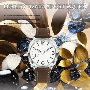 Montre de sport automatique de luxe pour homme Seagull 6029, 42 mm, verre saphir, boîtier en acier inoxydable, bracelet en cuir véritable, 22 mm - Product Image 2