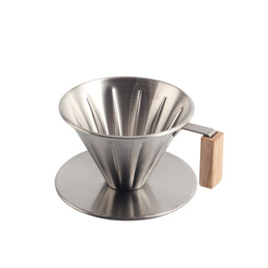 เครื่องชงกาแฟแบบคลาสสิก ดีไซน์เรียบง่าย พร้อมฐานวางแก้วกันลื่น ทำจากสแตนเลสสตีล ใช้สำหรับชงกาแฟแบบ Pour Over - Product Image 4