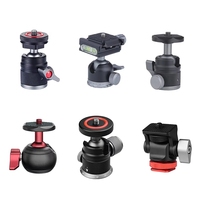 Evrensel Mini Metal Bilyalı Başlık, 360 °   Döner Tripod Bağlantısı, Soğuk Pabuçlu, 1/4 3/8 Dişli Adaptör, Kamera Monitör Işığı Mikrofon Braketi