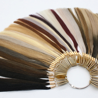 46 pièces, 20cm, nouveaux anneaux de couleur de cheveux humains, montres pour Extensions de cheveux humains, outils de Salon, teinture des cheveux, échantillon de tableau