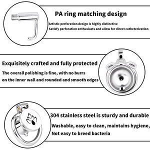 Frrk phẳng kim loại p.a chastity lồng với hoàng tử <span class=keywords><strong>Albert</strong></span> piercing thiết bị cho nam giới, phẳng chastity thiết bị, tiêu cực đảo ngược cockcage - Product Image 3
