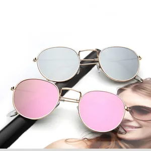 Şanslı MN3447 gözlük yüksek moda popüler UV400 erkekler kadınlar yuvarlak güneş gözlüğü havacılık Pilot güneş gözlüğü renkli lensler Shades